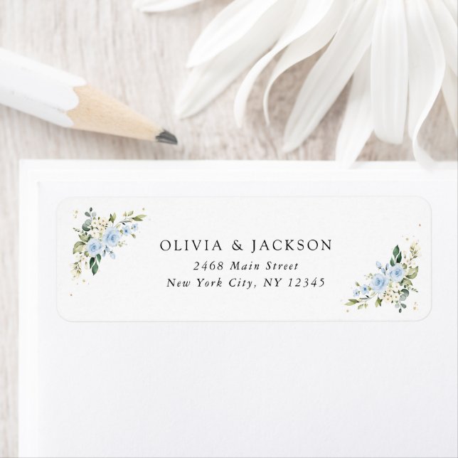 Blaue Blumen, weiße Blume, Grünpflanzen, Hochzeit (Insitu)