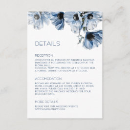 Blaue Blumen Weiße Casual Begleitkarte