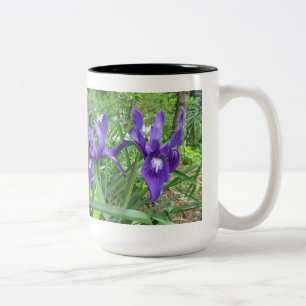 Blaue Blumen Zweifarbige Tasse