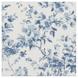 Blaue Blumen-Zweig-Toile-Wiederholung Stoff