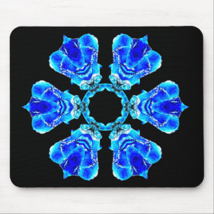 Blaue Blumenblätter Mousepad
