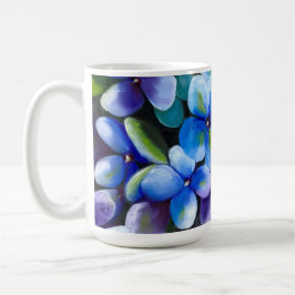 Blaue Blumencafetasse positive Aussage Kaffeetasse