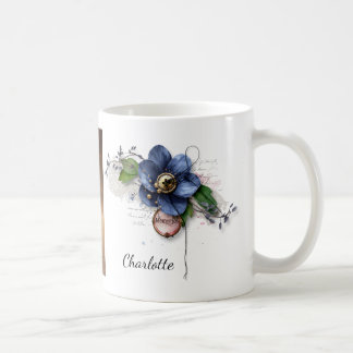 Blaue Blumenerinnerungen Tasse