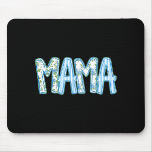 Blaue Blumengestaltung Mama süße Mutter Oma Gesche Mousepad