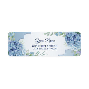 Blaue Blumengrüne Blätter Hochzeit Rücksendeadress