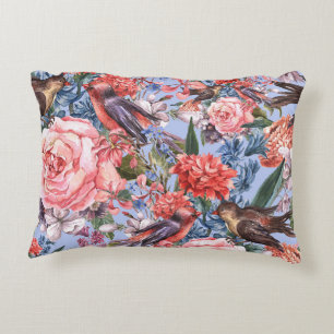 Blaue Blumenhintergrund Rosen Hyazinthen Wilde Blu Dekokissen