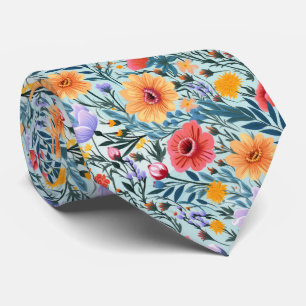 Blaue Blumenhochzeit Krawatte