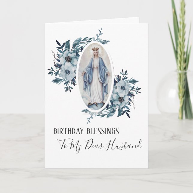 Blaue BlumenJungfrau Mary des | Karte (Vorderseite)