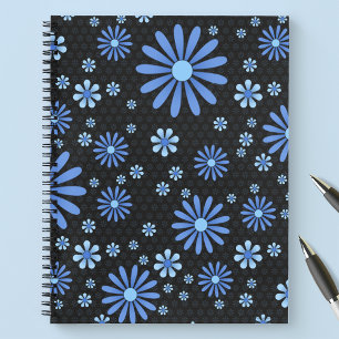 Blaue Blumenkraft-Daisy-Muster Floral Notizbuch