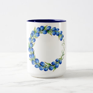Blaue Blumenkranz-Kaffeetasse Zweifarbige Tasse