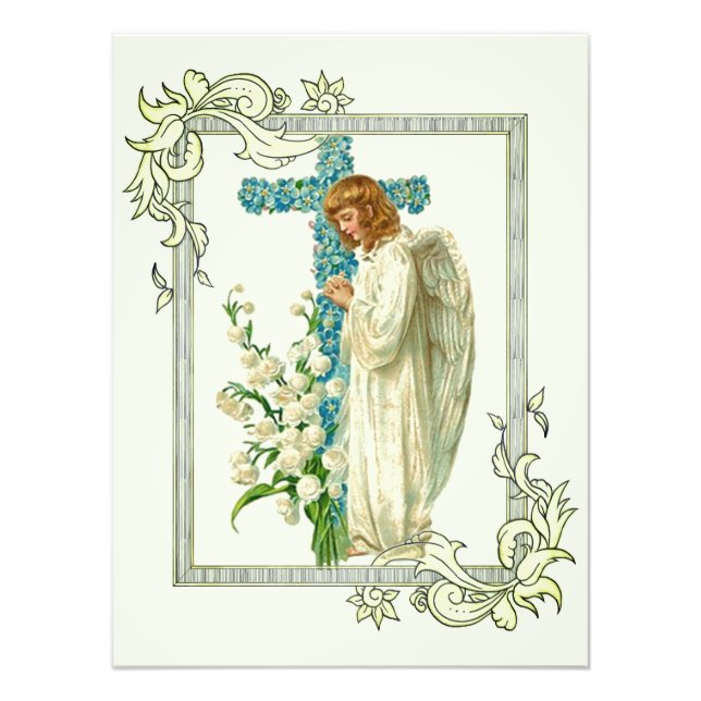 Blaue Blumenkreuz Fotodruck (Vorne)