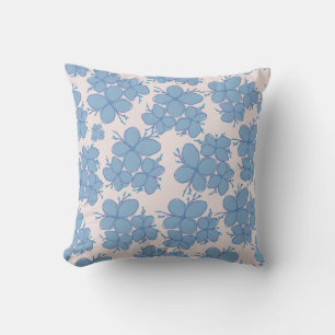 Blaue Blumenmuster-Wurfkissen Kissen
