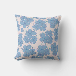 Blaue Blumenmuster-Wurfkissen Kissen