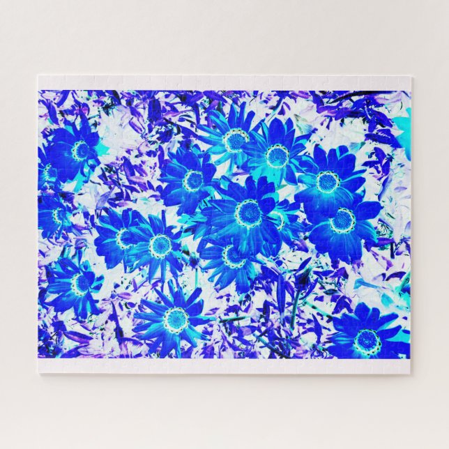 Blaue Blumenpower-Kunst (Horizontal)