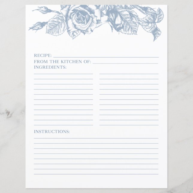 Blaue Blumenrezeptur (Vorderseite)