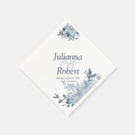 Blaue Blumenserviette Serviette