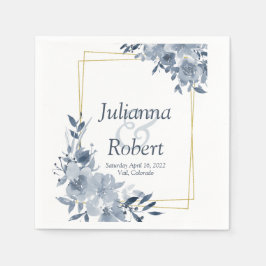 Blaue Blumenserviette Serviette