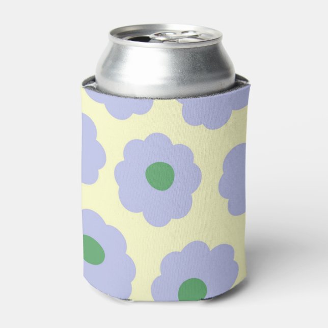 Blaue Blüte Elegantes Retro Drink Dosenkühler (Kanne Vorderseite)