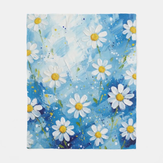 Blaue Blüte Fleecedecke (Vorderseite)