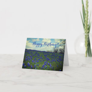 Blaue Blüten Bluebonnets Texas Geburtstag Floral T Dankeskarte