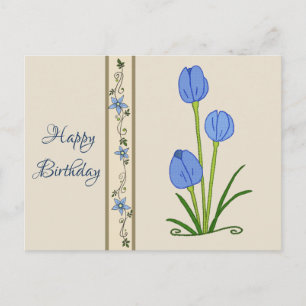 Blaue Blüten Postkarte