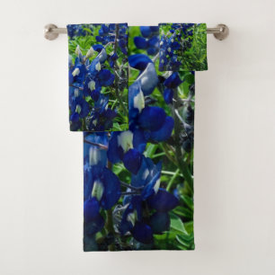 Blaue Blüten von Bluebonnets Texas Texanisches Sta Badhandtuch Set