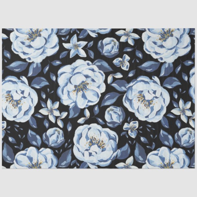 Blaue Blütenblätterung Seidenpapier (Vorderseite)