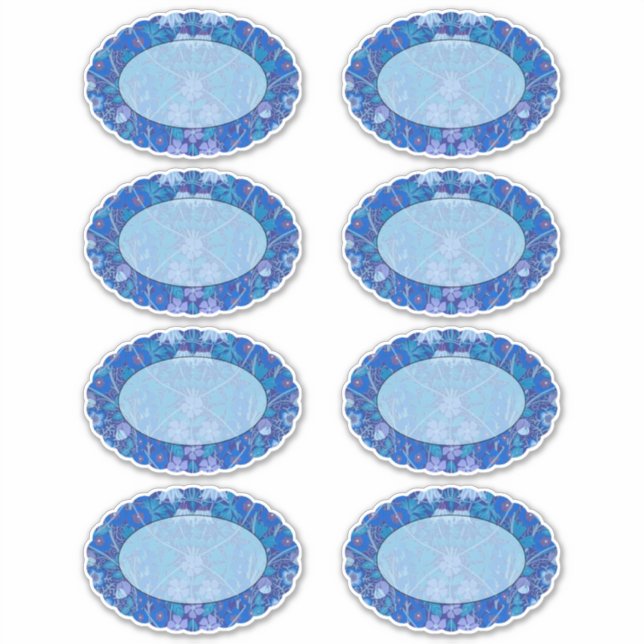 Blaue Blütenmuschel Aufkleber (Vorderseite)