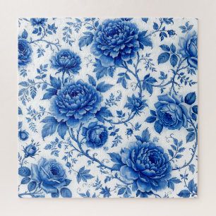 Blaue Blütenrosen Pfingstrosen Kobaltblau Weiß