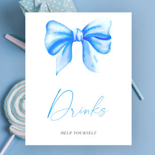 Blaue Bogen-Baby-Party - Getränke Poster