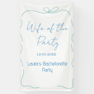 blaue Bogen Frau der Party Name Datum spanische Gr Banner