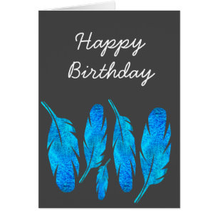 Blaue Boho Aquarellkunst