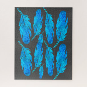 Blaue Boho Aquarellkunst