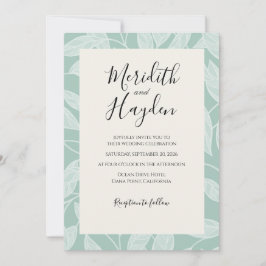 Blaue Boho-Botanische Hochzeit Einladung