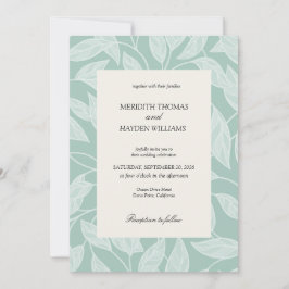 Blaue Boho-Botanische Hochzeit Einladung
