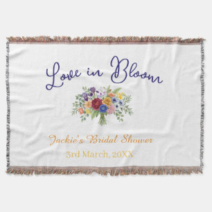 blaue boho-liebe in blüte Brautdusche Name Retro Decke