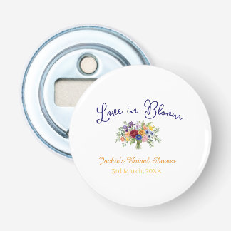 blaue boho-liebe in blüte Brautdusche Name Retro Flaschenöffner