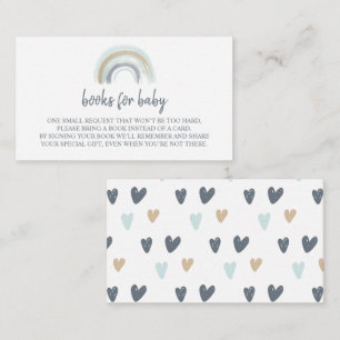 Blaue Boho-Regenbogen-Bücher für Baby-Einlage-Verp Begleitkarte