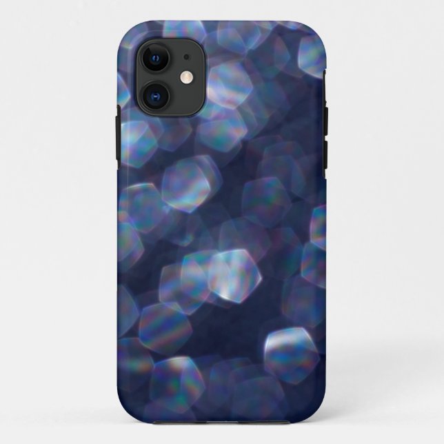 Blaue Bokeh-Lichter mit Funkeln Case-Mate iPhone Hülle (Rückseite)