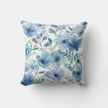 Blaue botanische Aquarell-Blumengarten