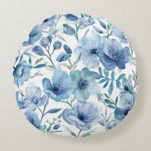 Blaue botanische Aquarell-Blumengarten