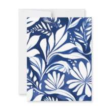 Blaue botanische Aquarell-Blumenmuster