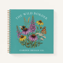 Blaue Botanische Bestäuber-Garten-Notizbuch-Journa