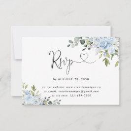 Blaue Botanische Hochzeit Online-RSVP-Karte RSVP Karte