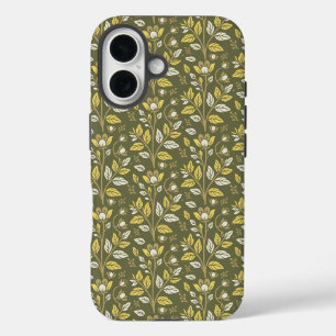 Blaue botanische Muster im Vintage-Stil Case-M iPhone 16 Hülle