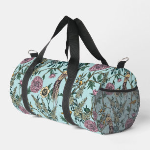 Blaue botanische Muster im Vintage-Stil Duffle Bag