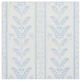 Blaue botanische Streifen-Blumenmuster Stoff
