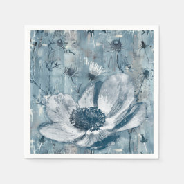Blaue botanische Vintage-Illustration Serviette