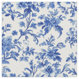 Blaue botanische Weinranken-Toile-Muster Stoff