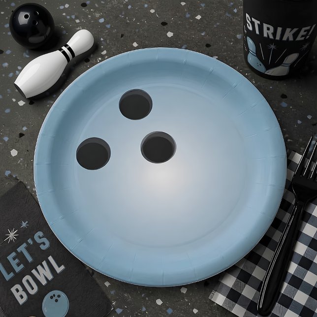 Blaue Bowlingkugel Pappteller (Von Creator hochgeladen)